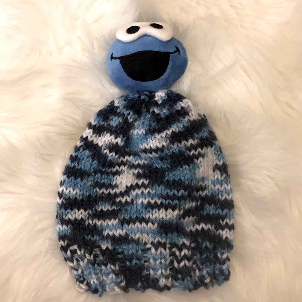 Sesame Street “Cookie Monster” Hand Knit Toddler Beanie Hat - Picture 1 of 6